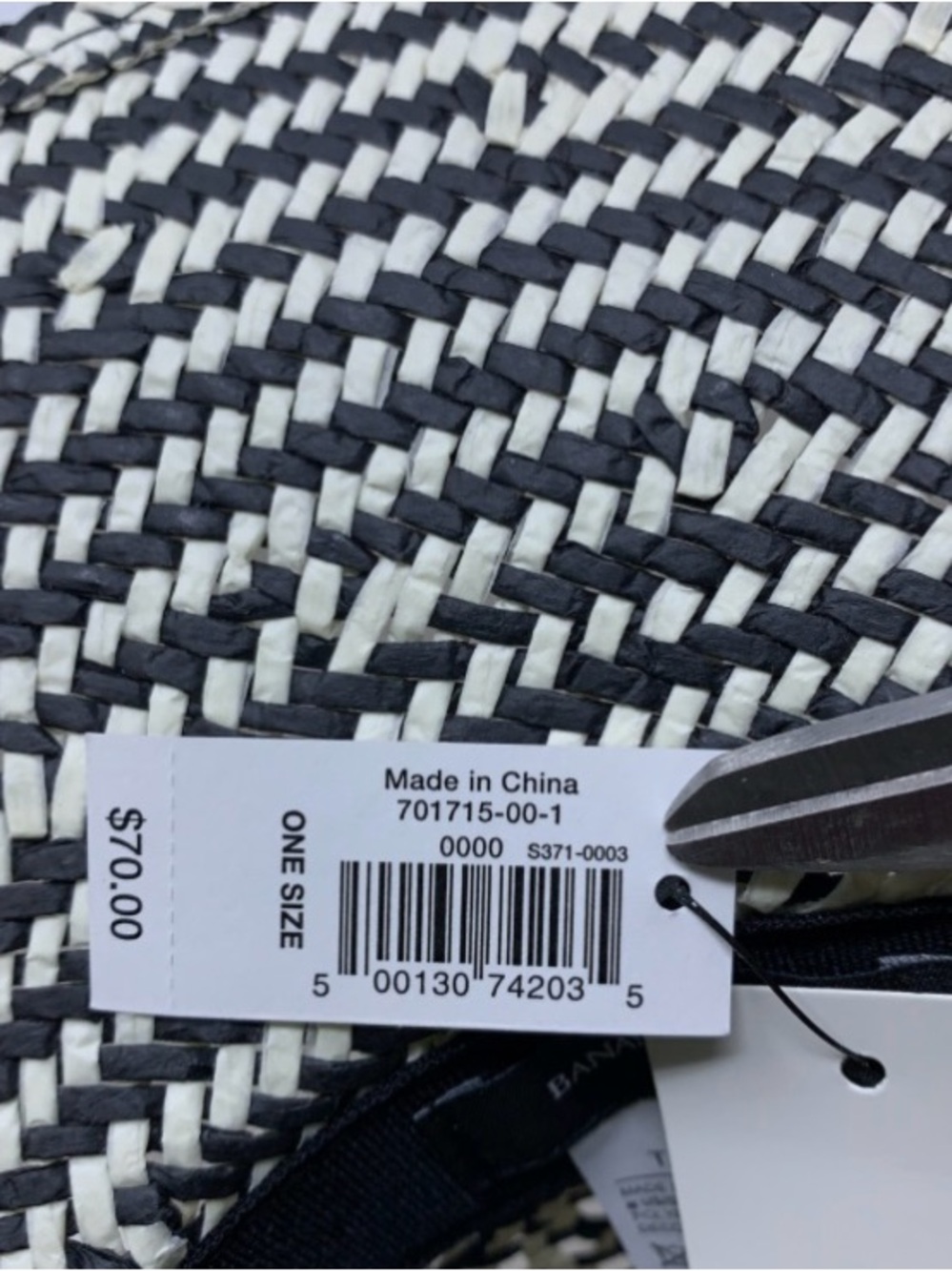 Banana Republic Black And White Woven Straw Boate… - image 5
